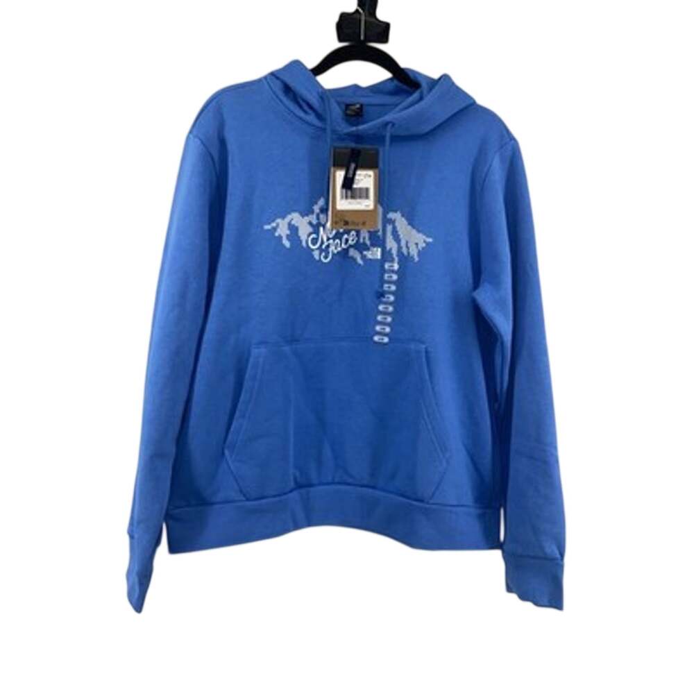 North Face Evo Sparkle HD Hoodie Sweatshirt Blue TNF Womens Size Large NWT